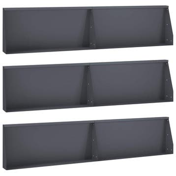 vidaXL Keerwand 6 st 100 x 12 x 30 cm Staal Antraciet, Verzenden, Nieuw