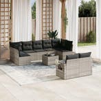 vidaXL 10-delige Loungeset met kussens poly rattan, Verzenden, Nieuw, Loungeset