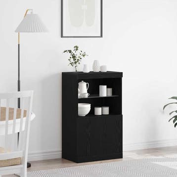 vidaXL LED Sideboard Zwart 60 x 37 x 100 cm Bewerkt hout, Minder dan 50 cm, Verzenden, 100 tot 150 cm, Nieuw