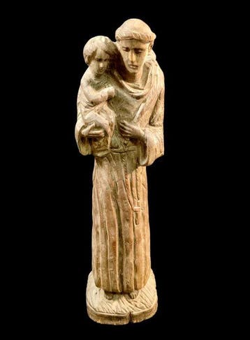 Beeldhouwwerk - Sint Antonius van Padua met Kind Jezus -