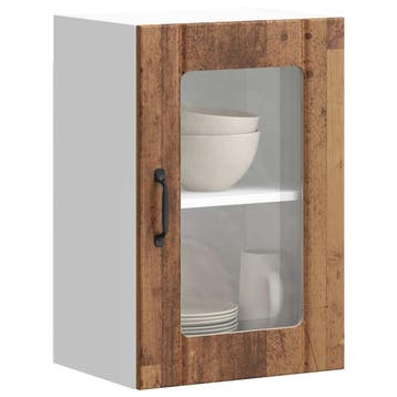 vidaXL Keukenbovenkast met glazen deur Lucca oud houtkleurig, Verzenden, Nieuw, Bruin