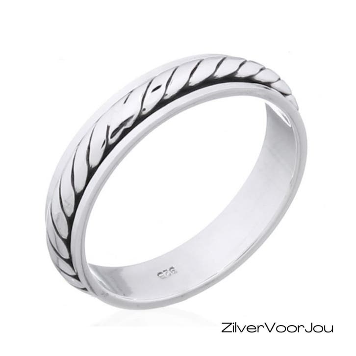 Zilveren Spinner kabel ring, Sieraden, Tassen en Uiterlijk, Ringen, Nieuw, Verzenden