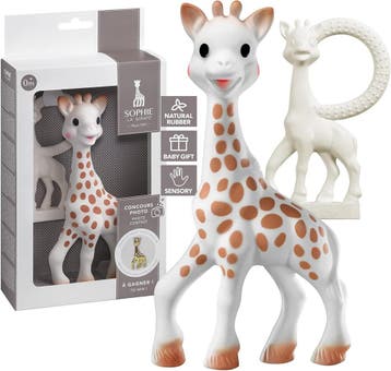 Baby Bijtring Set | Vanilla Giraffe | Tweedekansje OP=OP, Ophalen of Verzenden, Zo goed als nieuw, Kraamcadeau