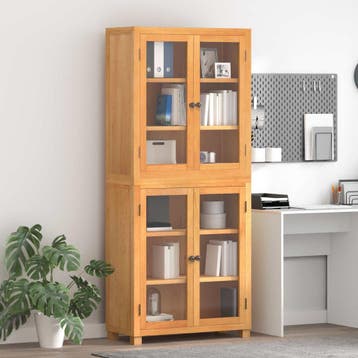 vidaXL Opslagmeubel Set met plank 2 st Naturel 80 x 35 x 185, Huis en Inrichting, Kasten | Overige, Verzenden, Nieuw
