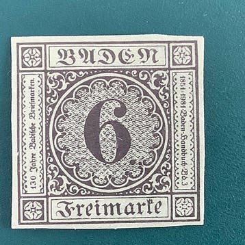 Baden 1850 - 6 Kreuzer wapenschild - MH - Michel 3, Gestempeld