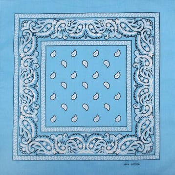 Haarband Bandana Zakdoek 55cm – Paisley Print – Lichtblauw, Nieuw