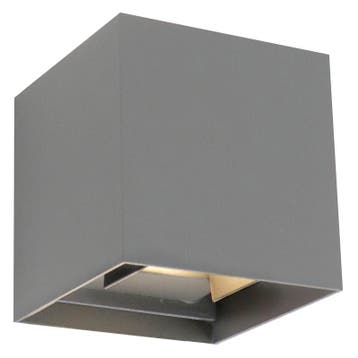 Moderne up down wandlamp grijs, Dion, IP65, Ophalen of Verzenden, Nieuw, Aluminium, Wandlamp