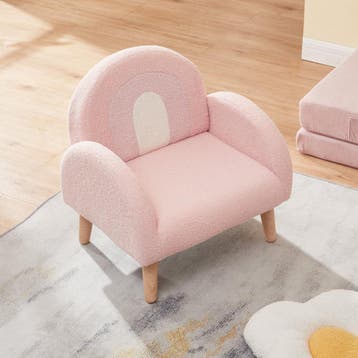 Kinderfauteuil Sorreindi 50x50x45 cm roze [en.casa], Verzenden, Nieuw