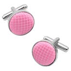 Fako Bijoux - Manchetknopen - Staal & Ruit - Ø 16mm - Roze, Verzenden, Nieuw
