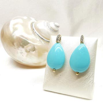 Turquoise - Argento 925 - Oorbellen - oorbellen met trosjes