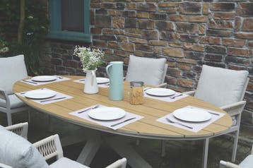 Salvador dining tuintafel ovaal latte 220x114xH75 cm, Ophalen of Verzenden, Nieuw