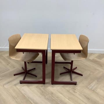 complete schoolset Galvanitas 10 stuks tafels + stoelen, Huis en Inrichting, Stoelen, Ophalen of Verzenden, Gebruikt, Vijf, Zes of meer stoelen