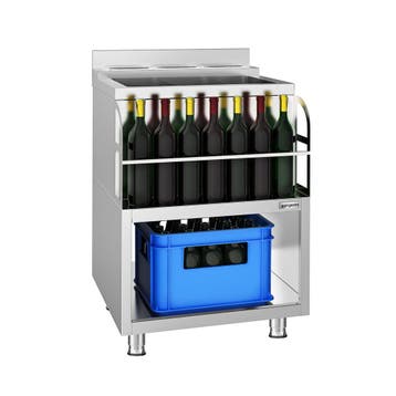 GGM Gastro | Cocktailstation - RVS - 600x600mm - met 3 |, Verzenden, Nieuw in verpakking, Koelen en Vriezen