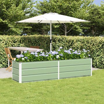 vidaXL Plantenbak Pastelgroen 195 x 50 x 45 cm, Verzenden, Minder dan 60 cm, Nieuw, Metaal