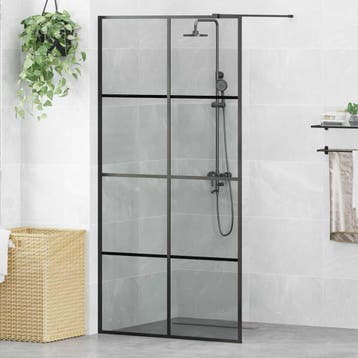vidaXL Inloop Douche Wand Zwart 100 x 195 cm gehard glas, Verzenden, Nieuw