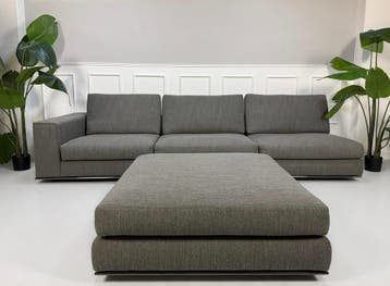 Minotti Hamilton bank, grijze stof, showroommodel, Huis en Inrichting, Banken | Bankstellen, Driepersoons, Ophalen of Verzenden