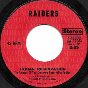vinyl single 7 inch - Raiders - Indian Reservation / Terr..., Verzenden, Zo goed als nieuw, 7 inch, Pop