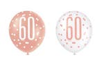Ballonnen 60 Jaar Rosé Goud Glitz (6st), Kleding | Dames, Ophalen of Verzenden, Nieuw