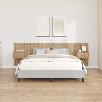 vidaXL Hoofdbord Met Kast 3 st Artisan Eiken Bewerkt hout, Verzenden, Nieuw, Bruin, Hout