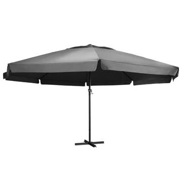 vidaXL Parasol met aluminium paal 600 cm antracietkleurig, Verzenden, Nieuw, 1 tot 2 meter
