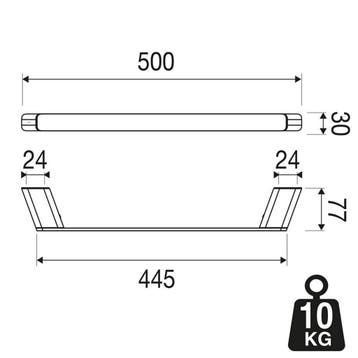 Handdoekrek Geesa Shift 50 cm Chroom, Ophalen of Verzenden, Nieuw