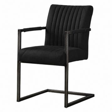 Eetkamerstoel Franeker met Armleuning - eetkamerstoelen -..., Nieuw, Zwart, Overige materialen
