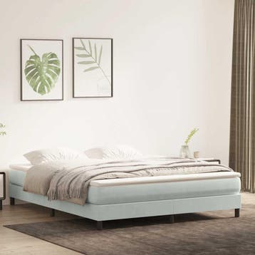 vidaXL Bed boxspring zonder matras 180x220 cm fluweel, Verzenden, Nieuw, Grijs, Stof