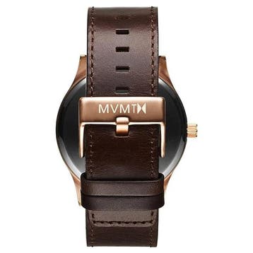 MVMT Rose Gold Case Herenhorloge Leren Band - Gebruikt, Ophalen of Verzenden, Nieuw