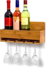 2dekans | SoBuy - Wandgemonteerd wijnrek met glazenhouder -, Huis en Inrichting, Woonaccessoires | Wijnrekken, Ophalen of Verzenden