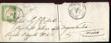 Italiaanse oude staten - Sardinië 1855/1862 - Het gebruik, Gestempeld