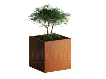 Adeqo cortenstaal plantenbak vierkant 80 x 80 x 80 cm, Tuin en Terras, Bloembakken en Plantenbakken, Verzenden, Vierkant, Nieuw