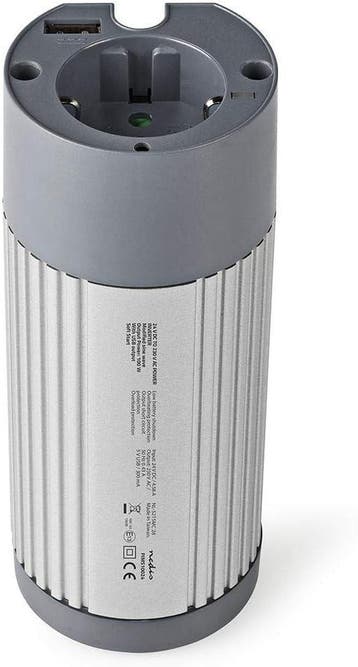 Omvormer 24V 230V - 24V DC-230V AC - 100W - Schuko- en USB-u, Verzenden, Zo goed als nieuw