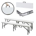 Tuinbank Ljusnarsberg opvouwbaar 180x25x43 cm wit [en.casa], Tuin en Terras, Verzenden, Nieuw