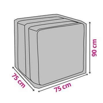 Tuinkussenhoes | Perel | 75 x 75 x 90 cm (PP, Grijs), Tuin en Terras, Tuinmeubel-accessoires, Verzenden, Nieuw