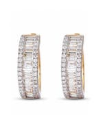 Hoepel oorbellen - 14 karaat Geel goud - 1.95ct. tw. Diamant