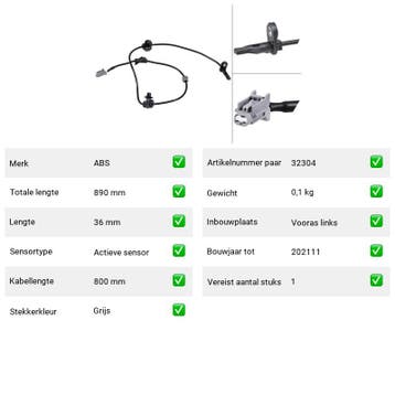 ABS-sensor Vooras links Subaru Forester, Auto-onderdelen, Verzenden, Nieuw, Subaru