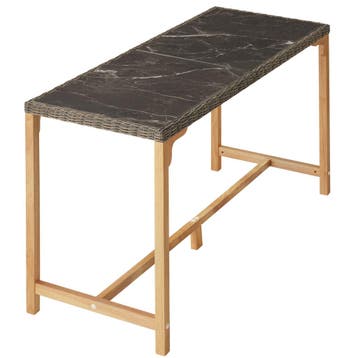 Wicker bartafel Lovas 161x64,5x99,5cm - natuur, Verzenden, Nieuw