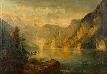 Albert Bierstadt (1830-1902), Circle of - Lake View