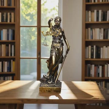 Retro Justitia Beeld - Gerechtigheidssymboliek voor Kantoor, Verzenden, Nieuw