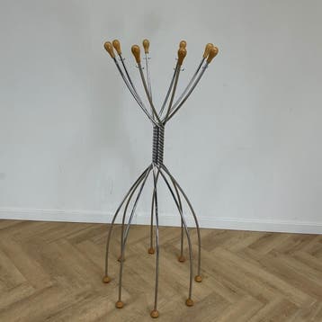 Zanotta Octopus design kapstok, Chroom - hout, Ophalen of Verzenden, Gebruikt