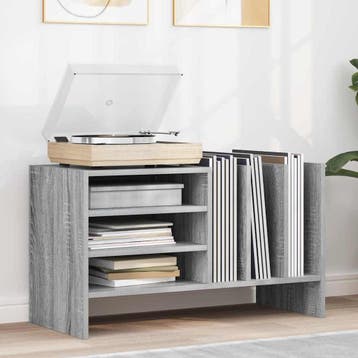 vidaXL Platenkast Grijs Sonoma 78.5 x 35 x 45 cm Bewerkt, Verzenden, Nieuw