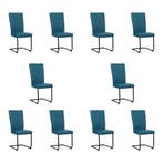 Set van 10 Leren eetkamerstoelen Dry - Toledo Turquoise, Huis en Inrichting, Stoelen, Ophalen of Verzenden, Nieuw, Leer