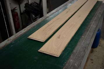 Eiken lamelparket vloer 185 mm onbehandeld, vloerverwarming, Nieuw, 10 m² of meer, 10 tot 30 cm, Hout