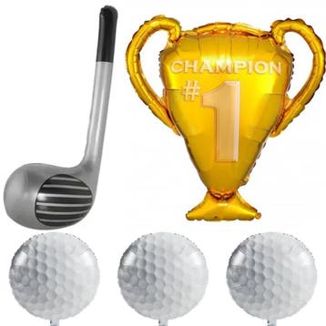 Golf Kampioen folie ballonnen set 5-delig, Verzenden, Nieuw, Overige typen, Overige merken