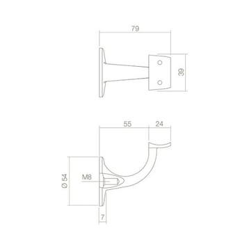 Intersteel Leuninghouder blind hol zadel - RVS, Verzenden, Nieuw