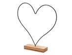 Metalen frame Hart op houten voet Zwart ca. 44 cm, Ophalen of Verzenden, Nieuw