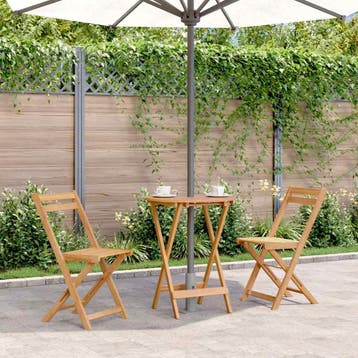 vidaXL Tuintafel inklapbaar 60x75 cm massief acaciahout, Tuin en Terras, Tuintafels, Verzenden, Nieuw, Hout