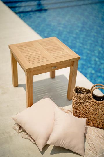 Teak Tuinbijzettafel 50x50 | Houten Tafel | Teakea, Minder dan 45 cm, Minder dan 55 cm, Verzenden, Vierkant
