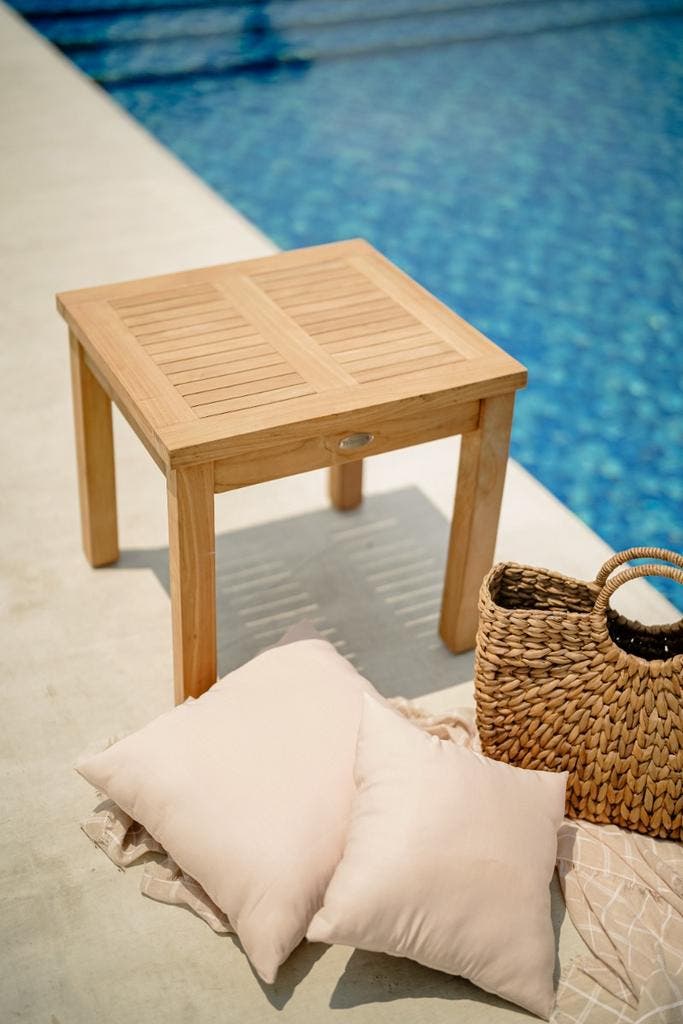 Teak Tuinbijzettafel 50x50 | Houten Tafel | Teakea, Huis en Inrichting, Tafels | Bijzettafels, Minder dan 45 cm, Minder dan 55 cm