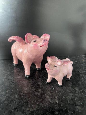 Decoratief ornament (2) - Europa - Set van 2 spaarvarkens